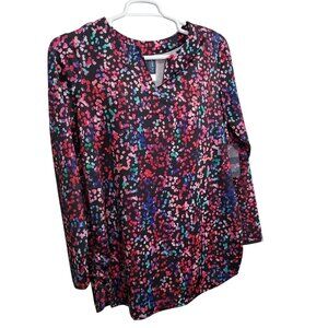 Swim365 NWT Women Plus Sz 18 Swim Tee Built In Bra Side Ruched Split Neck UPF50